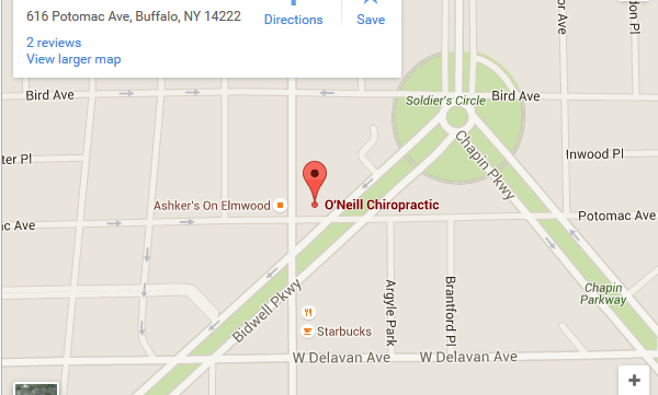 Location: O’Neill Chiropractic is located at: 616 Potomac Ave. Buffalo, NY 14222 Phone: (716) 884-4450 Email: oneillchiro@gmail.com